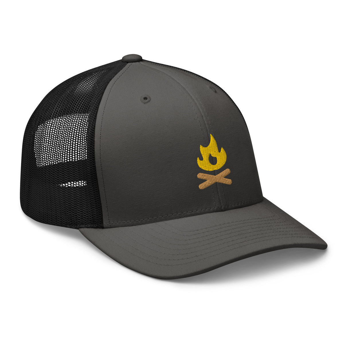 Embroidered Campfire Retro Trucker Cap