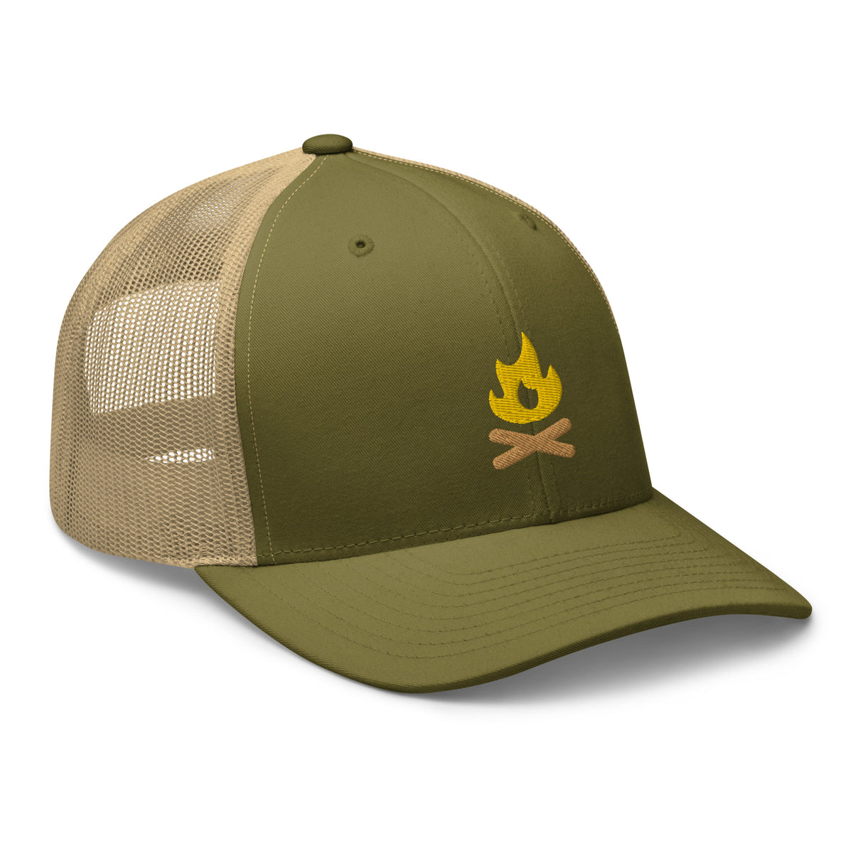 Embroidered Campfire Retro Trucker Cap